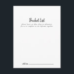 Cartes de liste des compartiments Mariages moderne<br><div class="desc">Ces cartes de liste de seau mariages modernes sont l'activité idéale pour une réception de mariage rustique ou une douche nuptiale. Le design sobre et élégant présente une typographie de script classique et sophistiquée en noir et blanc. Modifier le libellé pour convenir à tout événement de vie. Le panneau de...</div>