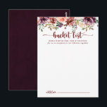 Cartes de liste des lots de Mariage Rustic Summer<br><div class="desc">Ces cartes de godets à fleurs d'été rustiques sont l'activité idéale pour une simple réception de mariage ou une douche nuptiale. Le design est composé de fleurs d'aquarelle bordeaux, roses et rousses avec des feuilles verts dans un arrière - plan verni brun. Modifier le libellé pour convenir à tout événement...</div>