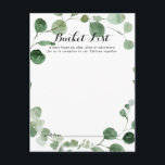 Cartes de liste des Mariages de calligraphie Eucal<br><div class="desc">Ces cartes de liste de mariage de calligraphie sont l'activité idéale pour une réception de mariage moderne ou une douche nuptiale. L'aménagement comprend des branches et des feuilles d'eucalyptus botaniques élégants dessinés à la main dans des aquarelles. Modifier le libellé pour convenir à tout événement de vie. Le panneau de...</div>