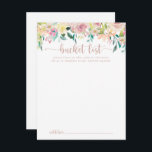 Cartes de liste des Mariages roses Gold Spring Flo<br><div class="desc">Ces cartes roses de seau mariage fleuris printemps or sont l'activité parfaite pour une réception de mariage rustique ou une douche nuptiale. Le design présente une multitude de pivoines colorées et de feuillage vert, soigneusement groupés en bouquets de charme, inspirant la beauté naturelle. Modifier le libellé pour convenir à tout...</div>