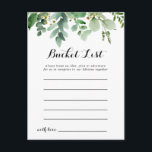 Cartes de liste des seaux de liage Eucalyptus vert<br><div class="desc">Ces cartes de liste verte de seau de feuillage d'eucalyptus sont l'activité parfaite pour une réception de mariage tropical ou une douche nuptiale. Le design est composé de beaux feuilles peints à la main et d'eucalyptus verts, assemblés en bouquets soignés pour agrémenter votre événement. Le signe Liste de regroupement est...</div>