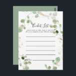 Cartes de liste des seaux de liage Gold Confetti E<br><div class="desc">Ces cartes de liste de seau de feuillage de confettis d'or eucalyptus sont l'activité idéale pour une réception de mariage rustique ou une douche nuptiale. Le design comprend un feuillage vert d'eucalyptus aquarelle avec des confettis d'or. Le signe Liste de regroupement est vendu séparément.</div>