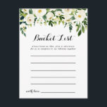 Cartes de liste des seaux floraux d'automne blanc<br><div class="desc">Ces cartes de liste de seaux fleuris d'automne blanc verdoyant sont l'activité parfaite pour une réception de mariage rustique ou une douche nuptiale. Le design est doté d'élégantes pivoines blanches aquarelles avec feuillage vert. Le signe Liste de regroupement est vendu séparément.</div>