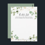 Cartes de liste des seaux Mariages Gold Confetti E<br><div class="desc">Ces cartes de liste de mariage de confettis d'or eucalyptus sont l'activité idéale pour une réception de mariage rustique ou une douche nuptiale. Gold Confetti Eucalyptus Foliage Modifier le libellé pour convenir à tout événement de vie. Le panneau de liste de regroupement est vendu séparément.</div>