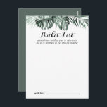 Cartes de liste Mariage blanc Tropical Greenery<br><div class="desc">Ces cartes tropicales blanc mariage liste des seaux sont l'activité idéale pour une réception de mariage rustique ou une douche nuptiale. Le design est composé de bouquets feuille de palmiers verts avec de belles fleurs blanches. Modifier le libellé pour convenir à tout événement de vie. Le panneau de liste de...</div>