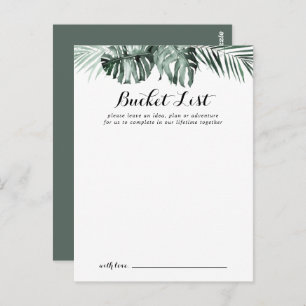 Cartes de liste Mariage blanc Tropical Greenery