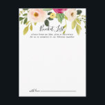 Cartes de liste Mariage bleu vert<br><div class="desc">Ces cartes de mariage rose verdoyantes sont l'activité idéale pour une simple réception de mariage ou une douche nuptiale. Le design présente des peintures à la main de magnifiques pivoines roses, rousses et jaunes avec feuillage vert. Modifier le libellé pour convenir à tout événement de vie. Le panneau de liste...</div>