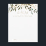 Cartes de liste Mariage de automne Gold Greenery<br><div class="desc">Ces cartes de godets mariage de automne dorées sont l'activité idéale pour une réception de mariage moderne ou une douche nuptiale. Le design présente un charmant feuillage artistique vert et or. Modifier le libellé pour convenir à tout événement de vie. Le panneau de liste de regroupement est vendu séparément.</div>