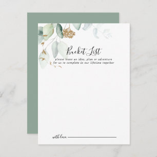 Cartes de liste Mariage de l'Eucalyptus d'or