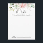 Cartes de liste Mariage de seau de feuillage vert<br><div class="desc">Ces cartes de liste de mariage couleur or vert feuillage sont l'activité idéale pour une réception de mariage moderne ou une douche nuptiale. Le design se compose d'or dessiné à la main et de feuillage botanique vert avec des fleurs roses, rousses et blanches, inspirant la beauté naturelle. Modifier le libellé...</div>