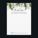 Cartes de liste Mariages Gold Tropical Greenery<br><div class="desc">Ces cartes d'achat de mariage de verdure dorée sont l'activité idéale pour une réception de mariage moderne ou une douche nuptiale. Le design se compose d'or aquarelle peint à la main, de palmiers verts et de feuilles de bananes aux fleurs roses, soigneusement arrangés en de beaux bouquets. Modifier le libellé...</div>