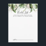 Cartes de liste Mariages Gold Tropical Greenery<br><div class="desc">Ces cartes d'achat de mariage de verdure dorée sont l'activité idéale pour une réception de mariage moderne ou une douche nuptiale. Le design se compose d'or aquarelle peint à la main, de palmiers verts et de feuilles de bananes aux fleurs roses, soigneusement arrangés en de beaux bouquets. Modifier le libellé...</div>