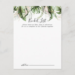 Cartes de liste Mariages Gold Tropical Greenery