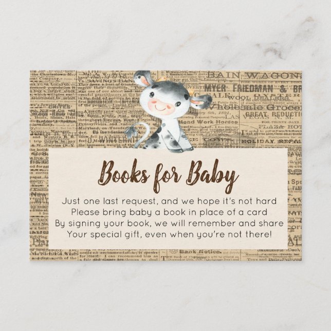 Cartes de livres de vaches de ferme pour bébé (Devant)