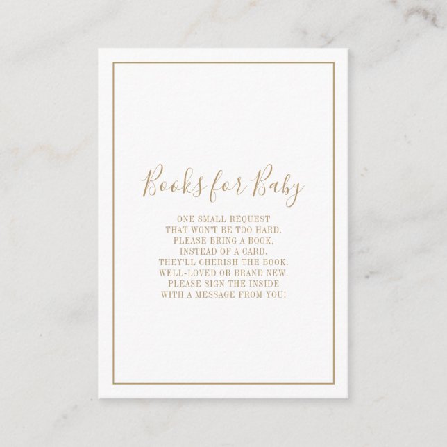 Cartes de livres dorés pour l'insertion de Baby Sh (Devant)