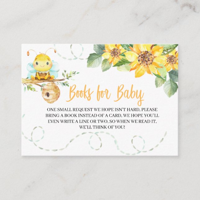 Cartes de livres pour bébé abeille pour carte de d (Devant)