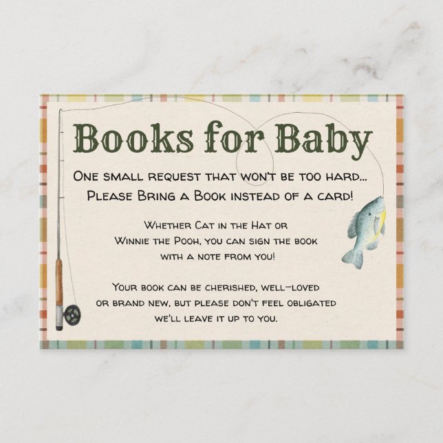 Cartes de Livres pour Bébé Garçon Pêche (Devant)