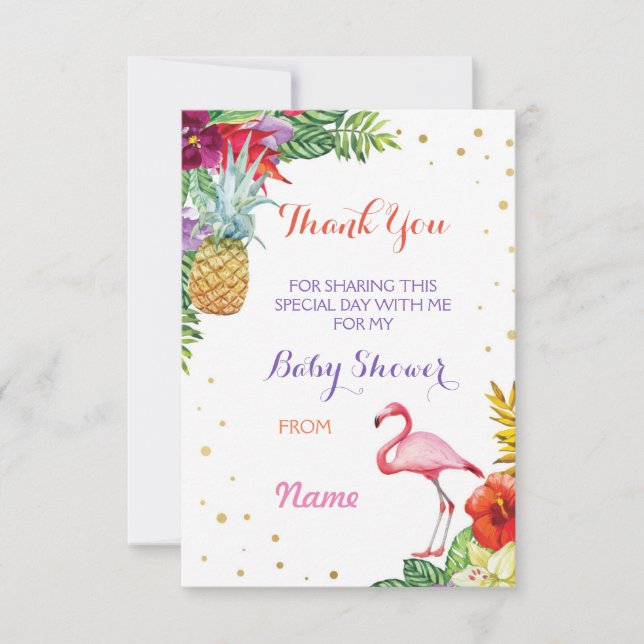 Cartes de Luau de Flamant rose de baby shower de (Devant)