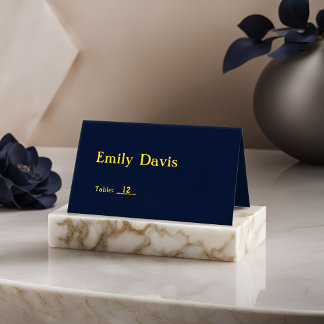 Cartes de luxe en bleu foncé et or - Élégant