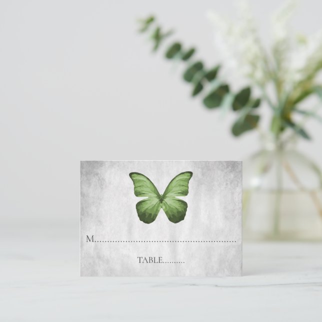 Cartes de Mariage à papillon vert (Debout devant)