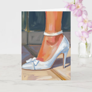 Cartes de mariage à talons blancs pour la mariée