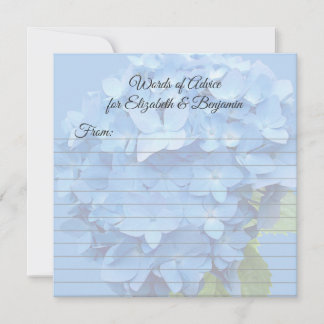 Cartes de mariage arrondies Blue Hydrangea Blank C