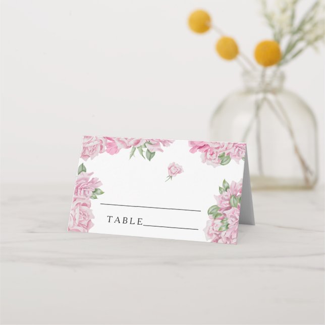 Cartes de mariage aux roses roses (Devant)