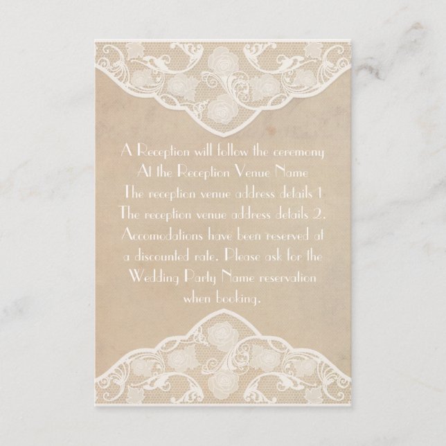 Cartes de mariage avec aspect toile de lin et dent (Devant)