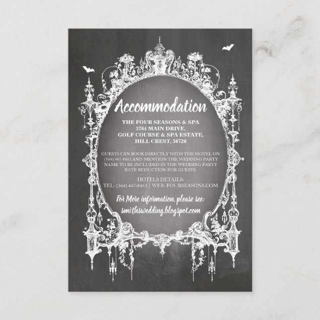 Cartes de mariage avec cadre gothique rustique (Devant)