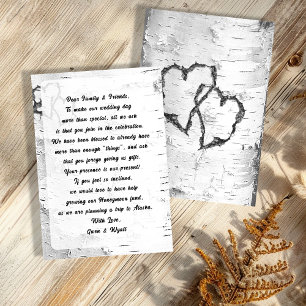 Cartes de mariage avec texte pour puits de souhait