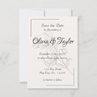 Cartes de Mariage 'Beige Elegance' pour Sauvegarde