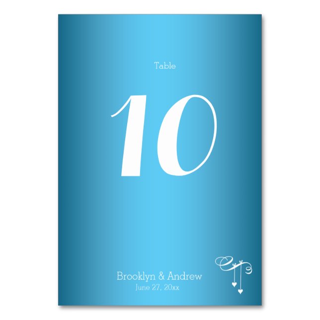 Cartes de Mariage bleu personnalisées Cartes Coeur (Par défaut)