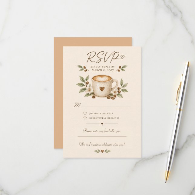 Cartes de mariage Café Mugs Café Mariage (Devant/Arrière en situation)