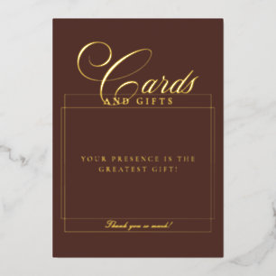 Cartes de mariage calligraphiées marron classiques