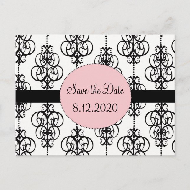 Cartes de mariage Chandelier Rose Save the Date (Devant)