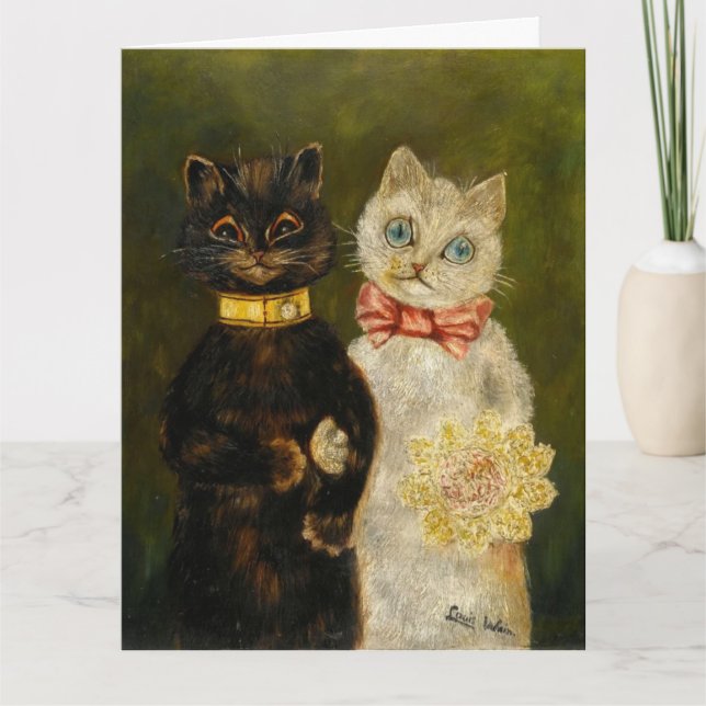 CARTES DE MARIAGE CHAT CHATS LOUIS WAIN SURDIMENSI (Devant)