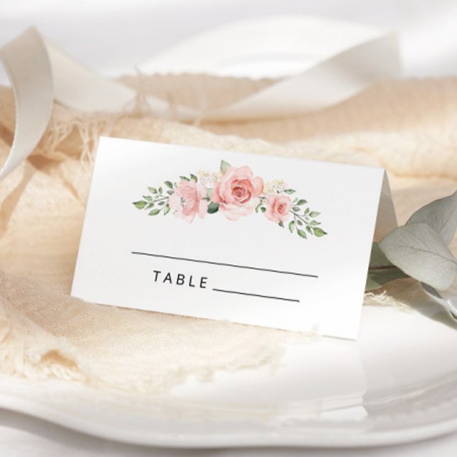 Cartes de mariage couleur aquarelle rose pâle (Créateur téléchargé)