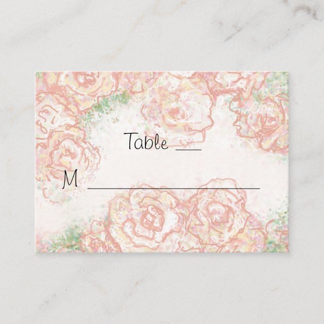 Cartes de Mariage Crème et Roses Roses Roses Roses (Devant)