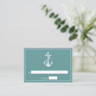 Cartes de Mariage d'Ancres nautiques turquoises