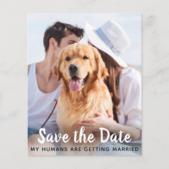 Cartes de Mariage de Chien Enregistrer la Date de  (Devant)