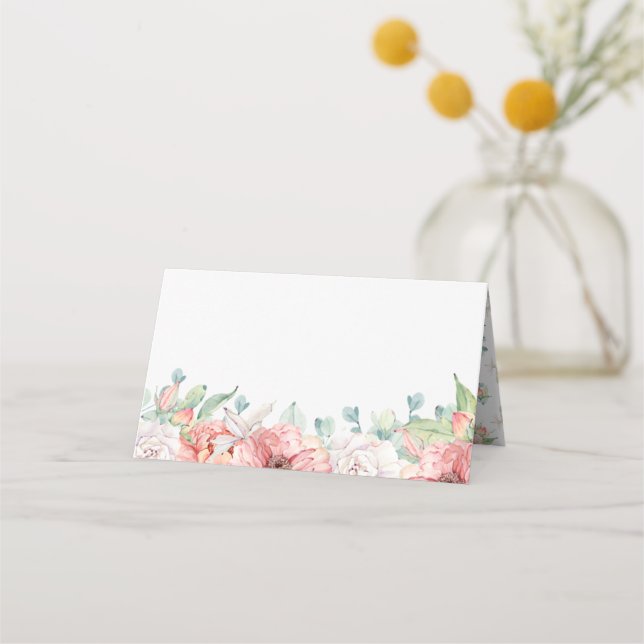 Cartes de Mariage de fleurs d'aquarelle (Devant)