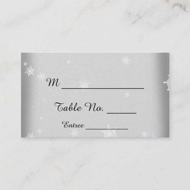 Cartes de Mariage de Flocon de neige blanc et arge (Devant)
