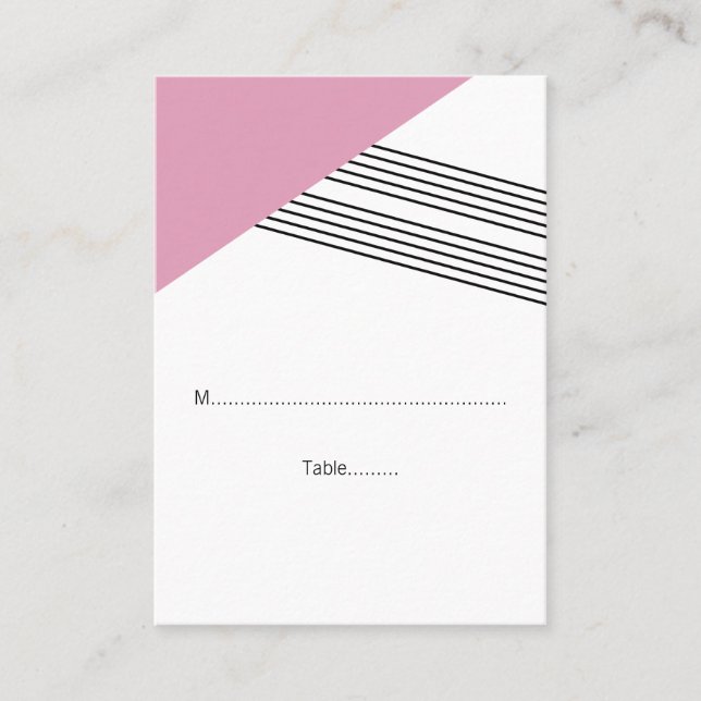Cartes de Mariage de  géométrique rose (Devant)