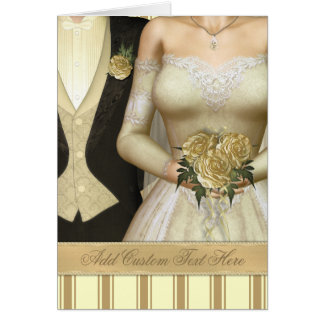 Cartes de mariage de jeunes mariés (ivoire)