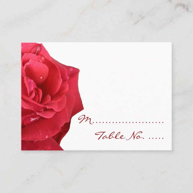 Cartes de Mariage de la Rose rouge vif (Devant)