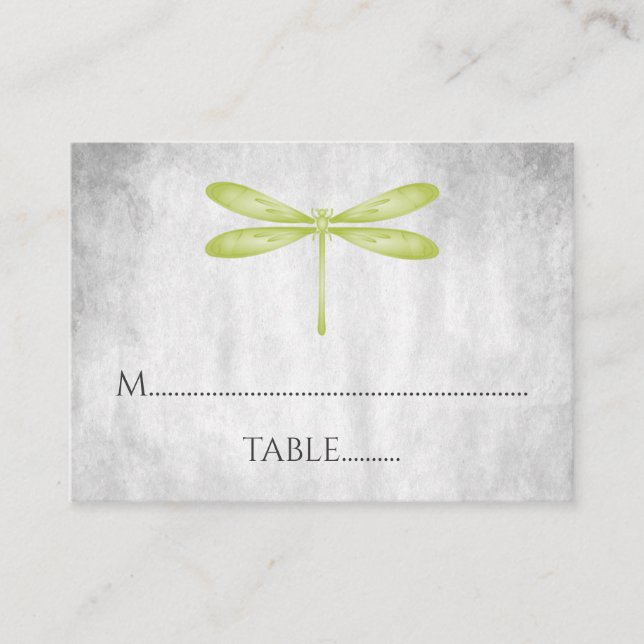 Cartes de Mariage de libellules vertes (Devant)