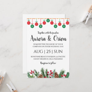 cartes de mariage de noël à typographie élégante
