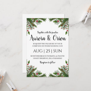 cartes de mariage de noël à typographie élégante
