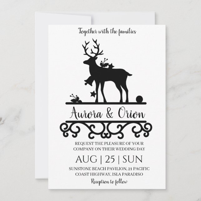 cartes de mariage de noël à typographie élégante (Devant)