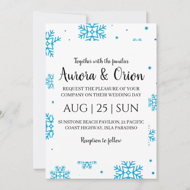 cartes de mariage de noël à typographie élégante (Devant)